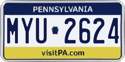 PA license plate MYU2624