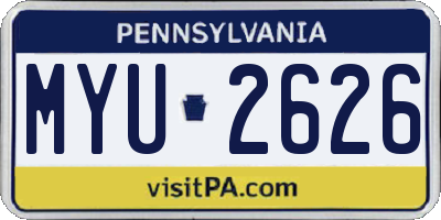 PA license plate MYU2626