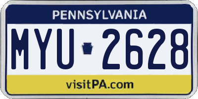 PA license plate MYU2628