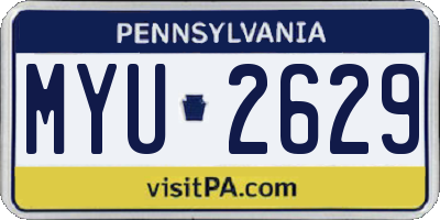 PA license plate MYU2629