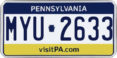 PA license plate MYU2633