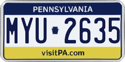 PA license plate MYU2635