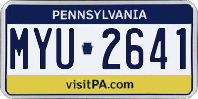 PA license plate MYU2641