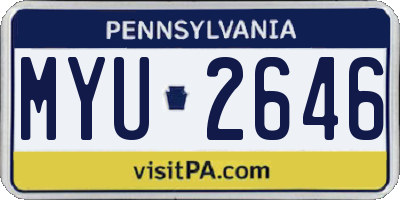 PA license plate MYU2646