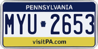 PA license plate MYU2653