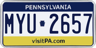 PA license plate MYU2657