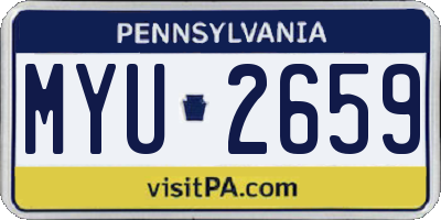 PA license plate MYU2659