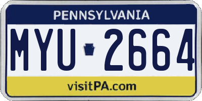 PA license plate MYU2664