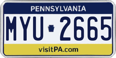 PA license plate MYU2665