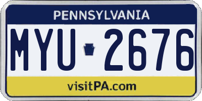 PA license plate MYU2676