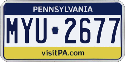 PA license plate MYU2677