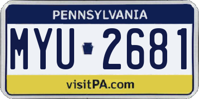 PA license plate MYU2681