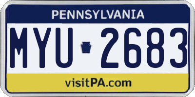 PA license plate MYU2683
