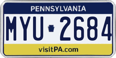 PA license plate MYU2684