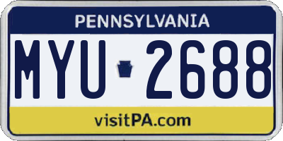 PA license plate MYU2688