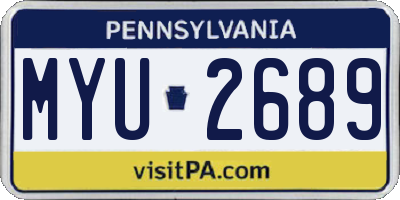 PA license plate MYU2689