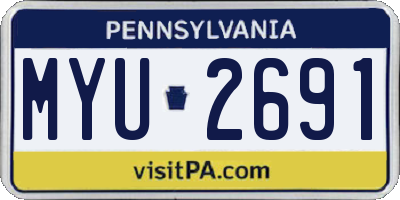 PA license plate MYU2691