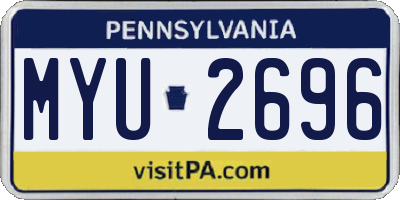 PA license plate MYU2696