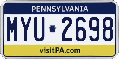 PA license plate MYU2698