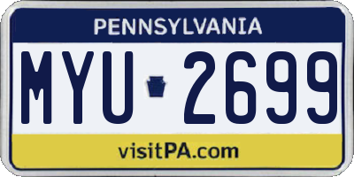 PA license plate MYU2699