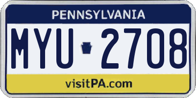 PA license plate MYU2708
