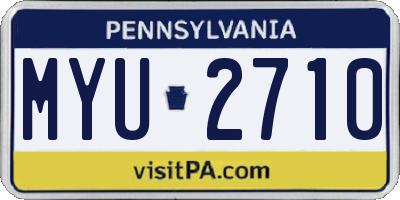 PA license plate MYU2710