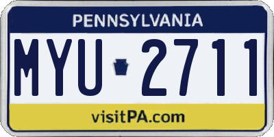 PA license plate MYU2711