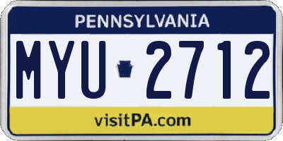 PA license plate MYU2712