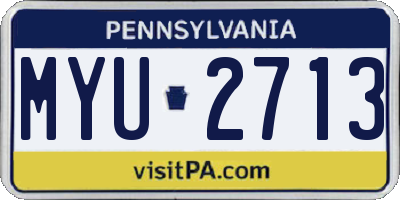 PA license plate MYU2713
