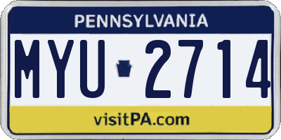 PA license plate MYU2714