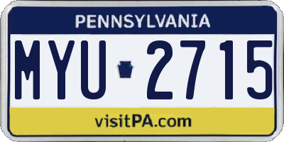 PA license plate MYU2715