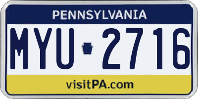 PA license plate MYU2716