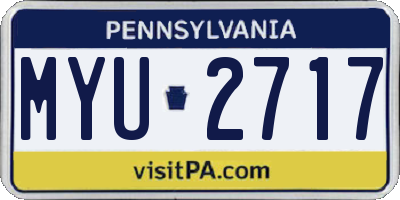 PA license plate MYU2717