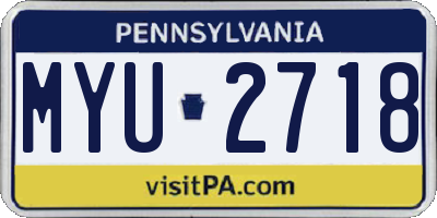 PA license plate MYU2718