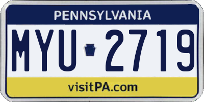 PA license plate MYU2719