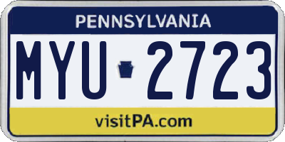 PA license plate MYU2723