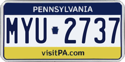 PA license plate MYU2737
