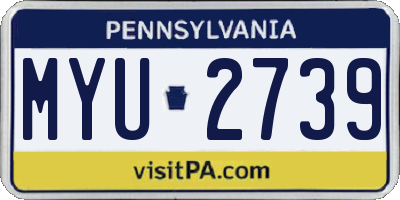 PA license plate MYU2739