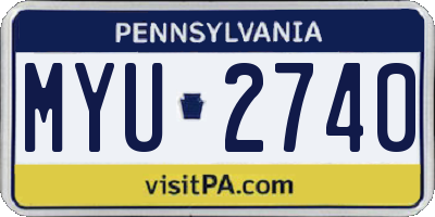 PA license plate MYU2740