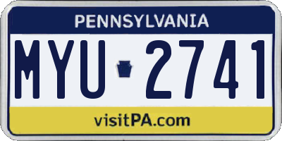 PA license plate MYU2741