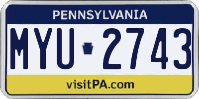 PA license plate MYU2743