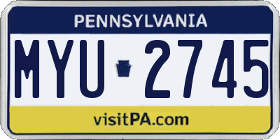 PA license plate MYU2745
