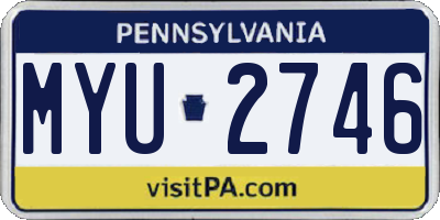 PA license plate MYU2746