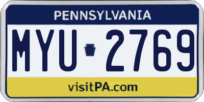 PA license plate MYU2769