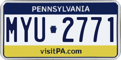 PA license plate MYU2771