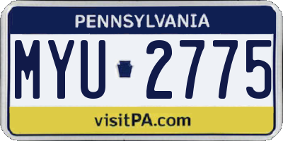 PA license plate MYU2775
