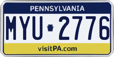 PA license plate MYU2776