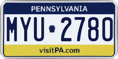 PA license plate MYU2780