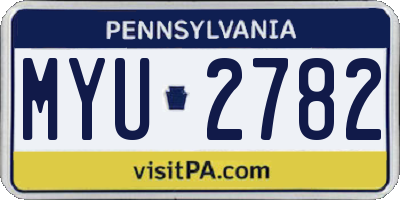 PA license plate MYU2782