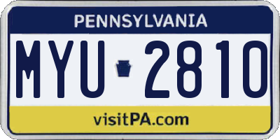 PA license plate MYU2810